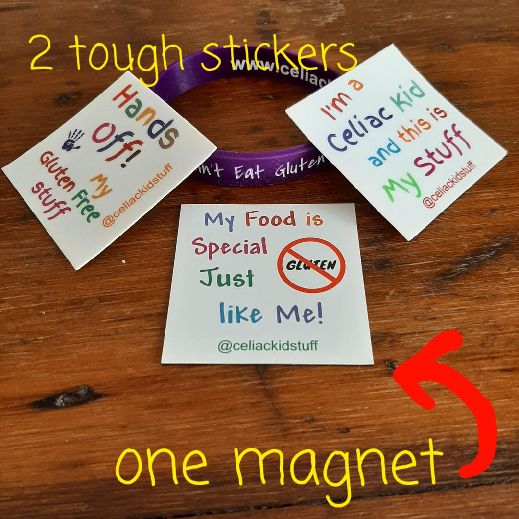 Purple Wristband and Magnet/Tough Sticker Combo